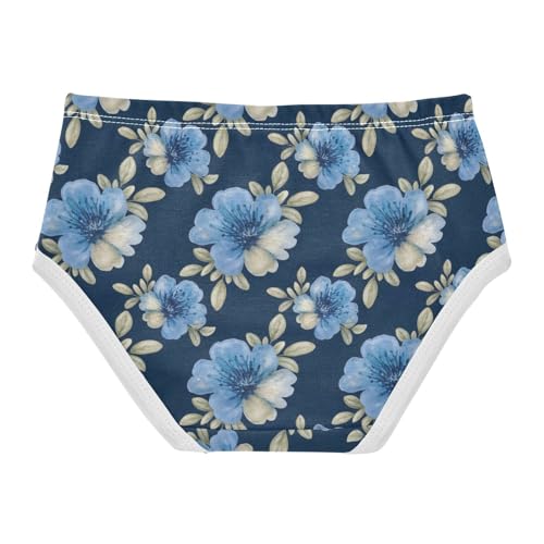 Joisal Print Girls Underwear Toddler 2t Cotton Little Girl Panties Painted Blue Beige Flowers Briefs Undies Kids2