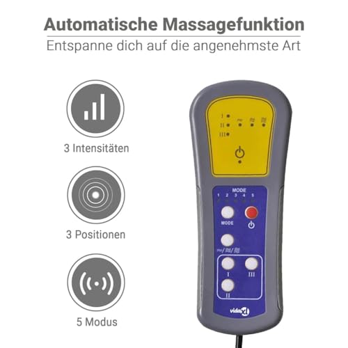 vidaXL Massagesessel, Sessel Elektrisch, Relaxsessel mit Liegefunktion Vibrationsfunktion, Fernsehsessel Liegesessel, Beige Mikrofasergewebe – Bild 8