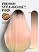GORGIUS Peach Pink Straight Wig with Bangs Glueless Layered Fringe Bang Wig with Realistic True Scalp Upgraded with Style-Archive Premium Synthetic Fiber