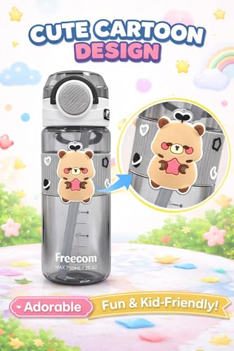 Image of Vasukie 750ml Sipper Water Bottle for Adults & Kids | Leak-Proof, BPA-Free & Food Grade | Durable, Easy-to-Carry Bottle for School, Office & Picnic (PushCap Bottle)
