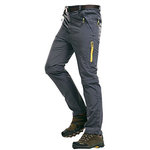Rocky Sun Mens Outdoor Nylon Sun-Proof Hiking Pants/Shorts Size 2XL Grey