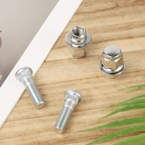 Image of PEUTIER 4pcs M12x1.25 Wheel Stud and Lug Nut Kit, Trailer Lug Nuts Compatible with Infiniti EX35 G37 Q70 Q50 QX50 Nissan Pathfinder Frontier Altima Sentra Armada Murano Maxima 350Z 370Z, Silver