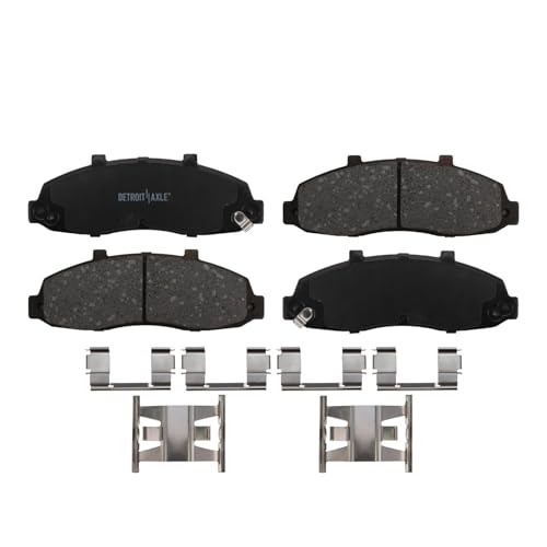 Image of Detroit Axle - 4WD Front Brake Kit for 1997-2003 Ford F-150, Drilled and Slotted Disc Brake Rotors Ceramic Brakes Pads with Hardware 1998 1999 2000 2001 2002 Replacement : 12.13 inch inch Rotor
