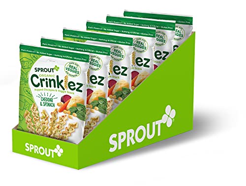 Sprout Foods Inc Organic Baby Food Toddler Snacks Crinklez, Cheesy Spinach, 1.48 Oz, Pack Of 6