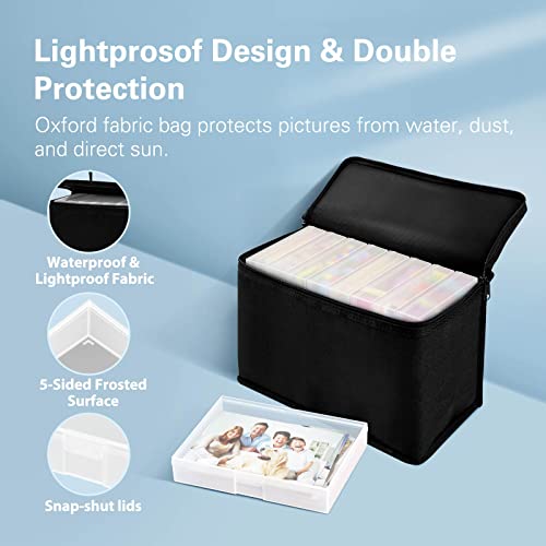 Barhon Photo Storage Boxes Set - 8 Pack 4X6 And 8 Pack 5X7, Photos Case Containers With Bag, Multi-Sized Seed Organizer With Handle For Stickers (Clear) #TOP3