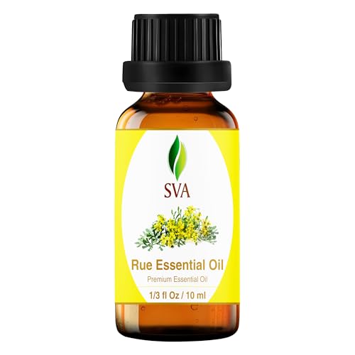 Image of SVA Rue Essential Oil 1 /3 Fl Oz - for Diffuser, Skin & Hair Care - Ideal for Massage & DIY Blends - with Dropper