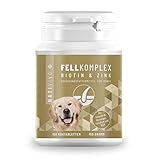NatiVivo BIOTIN + Zink Hund Biotin Komplex für's Fell mit extra Folsäure & MSM - 100 Tabletten Vorratspackung - einfache Futterzugabe. Qualität Made in Germany.