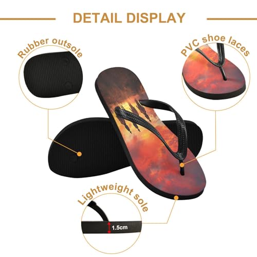 STAYTOP Sunset Cowboy Riding Troop Flip Flops Sandals of Men's & Women's,Sandals Beach Slippers Shower Slides2