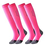 DOINEUFL Kompressionsstrümpfe Damen und Herren - Reise,Sport,Flug & Urlaub Must-Haves Gadgets,klasse 2 stützstrümpfe Kompressionssocken (DE/NL/SE/PL, Alphanumerisch, S, M, Regular, Regular, Magenta)