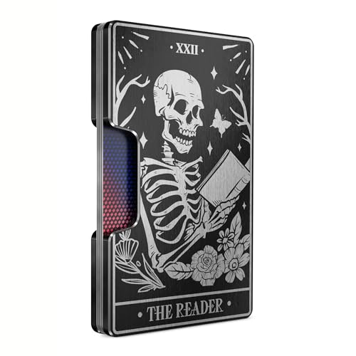 Image of Engraved Aluminum Wallet for Men - Slim Money Clip & Card Holder with Engraved Finish. Enhanced RFID Blocking, Compact, Unique & Minimalist Wallets