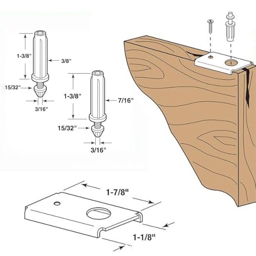 Kit de herrajes de reparación para puerta plegable doble CHENJIN de 4 piezas con soportes metálicos y accesorios para bisagras para clóset miniatura 2