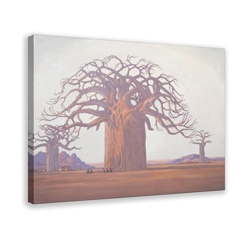 Paysage africain baobab toile murale pour salon chaleureux 61x91cm