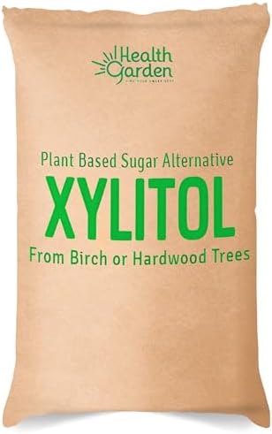 Health Garden Birch Xylitol Sweetener - Pure Birch Xylitol - Non GMO, Kosher, and Made in the U.S.A. - Ideal Powdered Sugar Substitute - Non-GMO Sugar Alternative - 55lbs
