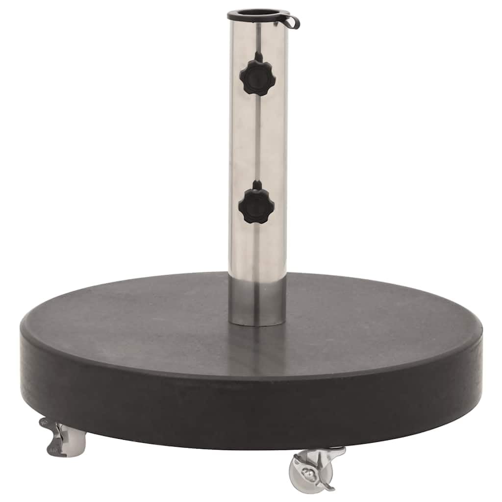 Tomostar Pied de Parasol avec roulettes, Support Socle de Parasol Base de Lestage Granite 30 kg Rond Noir