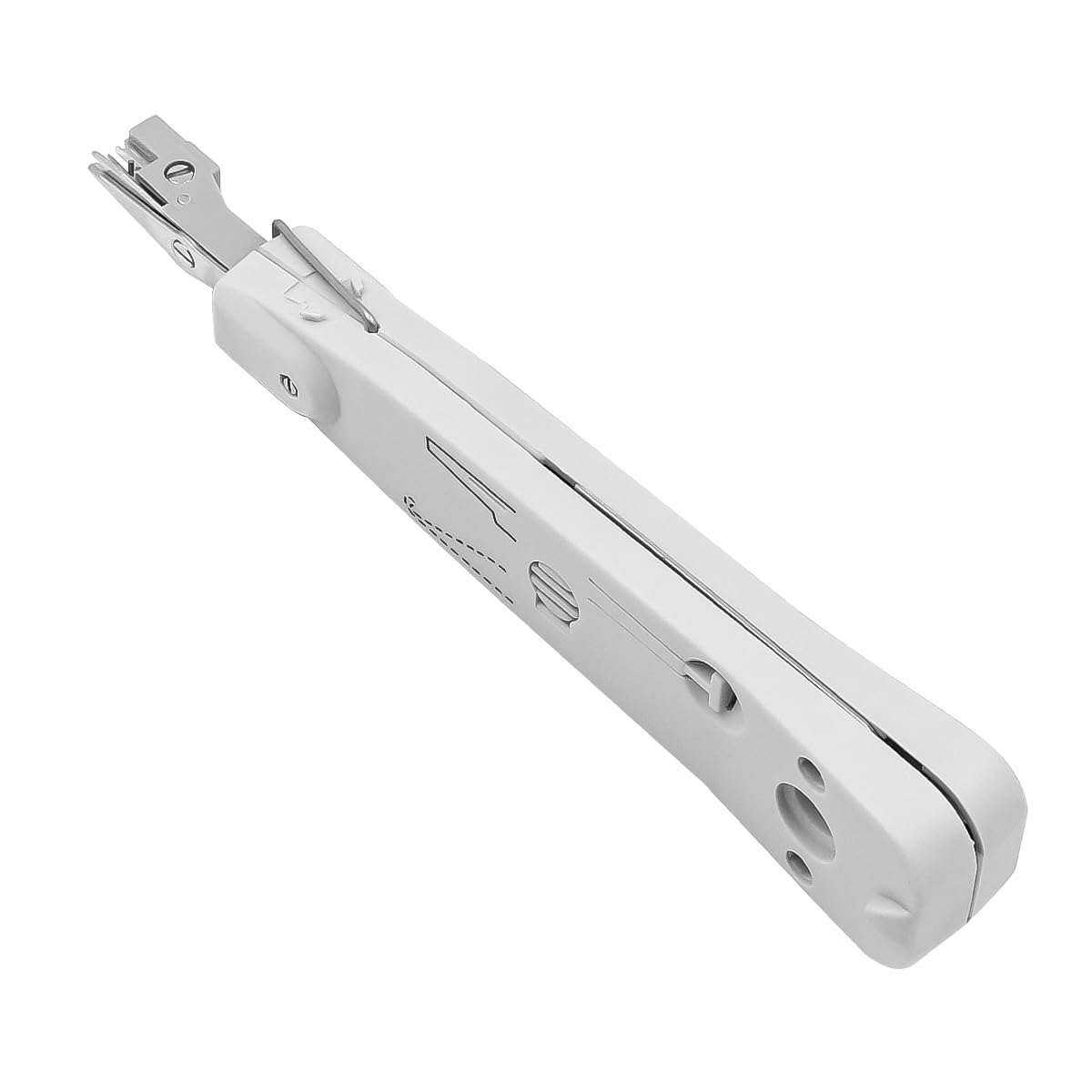 Punch Down Tool, ASIRYVA Ethernet Krone Tool For RJ45, Socket Cat5/Cat6/Ca7 & Telephone Cable Impact Terminal Insertion Tools With Wire Stripper Combo In White