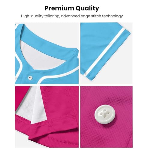 Lalkllo Camisa masculina de beisebol lisa lisa casual abotoada manga curta uniforme esportivo P-2GG,