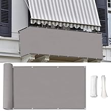 Privacy Fence Screen Windscreen for Balcony Porch Verandah Deck Terrace Patio Backyard Railing Balcony Privacy Screen Cover for UV Protection 3x5.9 ft Grey
