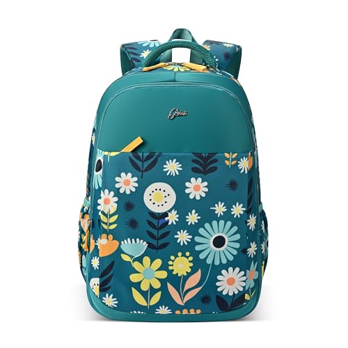 Image of Gear Poppy 17 inch /20L Medium Water Resistant School Bag /Casual Backpack /Daypack /Laptop Bag for Boys /Girls (Green - Blue)