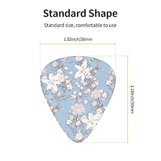 Lot de 12 médiators de guitare élégants à fleurs aquarelles bleues vintage pour guitare électrique basse acoustique Cadeau idéal pour les amateurs de guitare acoustique - Les Beatles, Paul McCartney, John Lennon, RIngo Starr, George Harrison Lot de 12 médiators de guitare élégants à fleurs aquarelles bleues vintage pour guitare électrique basse acoustique Cadeau idéal pour les amateurs de guitare acoustique – Image 5