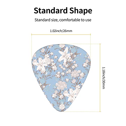 Lot de 12 médiators de guitare élégants à fleurs aquarelles bleues vintage pour guitare électrique basse acoustique Cadeau idéal pour les amateurs de guitare acoustique - Les Beatles, Paul McCartney, John Lennon, RIngo Starr, George Harrison Lot de 12 médiators de guitare élégants à fleurs aquarelles bleues vintage pour guitare électrique basse acoustique Cadeau idéal pour les amateurs de guitare acoustique – Image 6