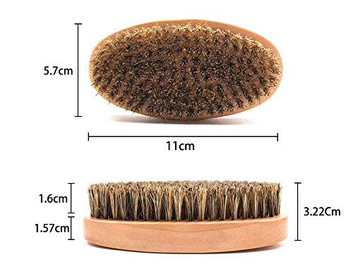 Esowemsn KBD0513 2Pcs Wooden Handle Beard Brush Beard Facial Pocket Brush Comb thumb #3