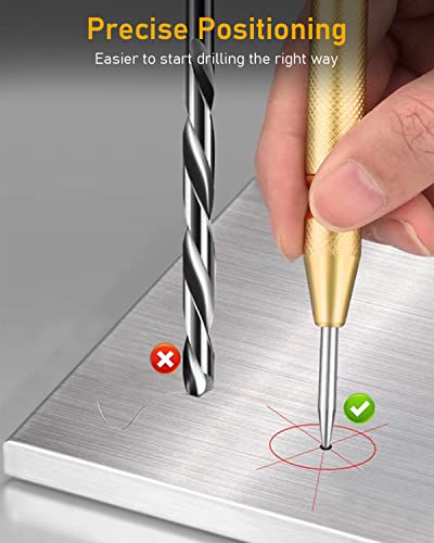 5Pcs Titanium Step Drill Bit Set, 7Pcs Countersink Drill Bit Set, Wenhuali 14-Pcs Wood Working Tools With Automatic Center Punch For Metal Wood, Plastic With Handy Case. #TOP3