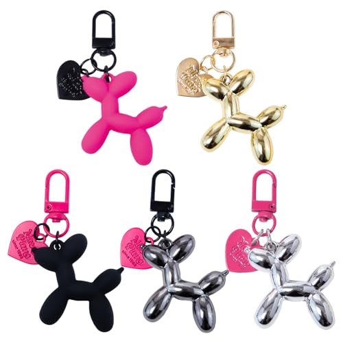 Neikafan 5 Llavero Globo Con Colgante Perro Charms Para Bolsos Para Niñas y Mujeres Amantes De Los Perros