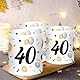 12 Windlicht Tischdeko 40 Geburtstag, Deko 40. Geburtstag Mann Frau, 40 Jahre Happy Birthday Tischdeko Schwarz Gold, Geeignet für Teelichter oder Kerzen
