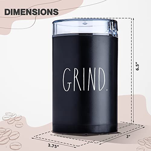 Electric Coffee Grinder for Coffee, French Press, Espresso, Drip Coffee, Spices, Seeds, Nuts, Grains, Herbs - Black