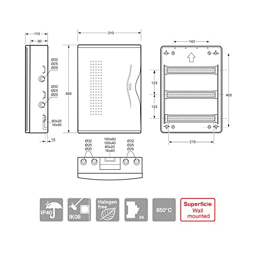 FAMATEL 3836 coffret 36 modules manque de place tableau électrique saillie - 4