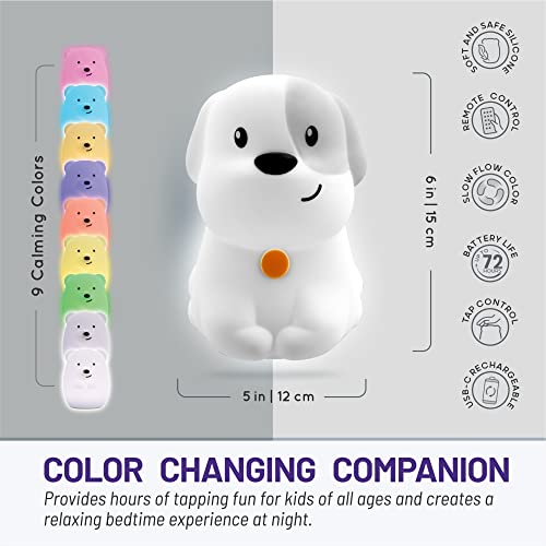 Lámpara de noche de silicona Lumipets Puppy & Cat miniatura 4