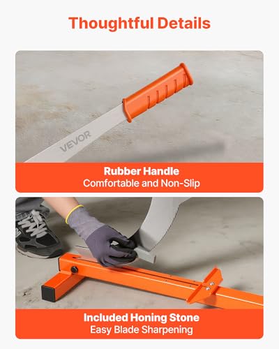 Image of VEVOR 12 inch Vinyl Floor Cutter, 10mm Thick Laminate Flooring Cutter with Cutting Angle Guide, Rubber Handle, Honing Stone, D2 Steel Blade for Cutting Laminate, Vinyl, Home Renovation