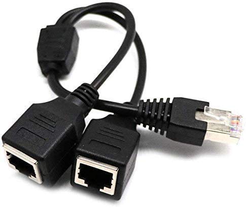 RJ45 Ethernet Splitter Cable,RJ45 Network Splitter Adapter Cable,RJ45 1 Male to 2 Female Socket Port LAN Ethernet Network Splitter Y Adapter Cable Suitable for Cat5,Cat5e,Cat6,Cat7Â 