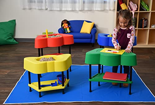 Children\'s Factory - AFB5100PY Angeles Toddler Sensory Table with Lid, Adjustable Height Sand & Water Indoor/Outdoor Play Equipment for Kids Playroom/Homeschool/Classroom, Yellow - Thumbnail 5