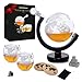 Toys4Boys set di decanter per whisky, caraffa in vetro da 850 ml, set da 2 bicchieri da whisky con 9 pietre da whisky, mappamondo con whisky e nave, set regalo per uomini, papà, fratelli