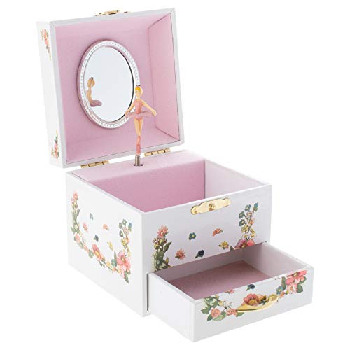 Broadway Gift Square Alabaster Fairy Children's 18-Note 5.5 X 3.5 Music Box Drawer Plays Tune Swan Lake #TOP3