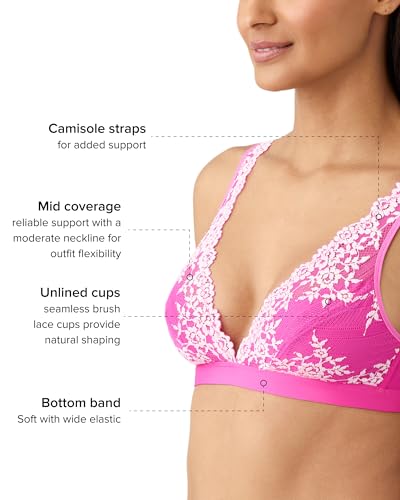 Image of Wacoal Women's Embrace Lace Lightly Lined Wire Free Mid Coverage Bralette, 852191