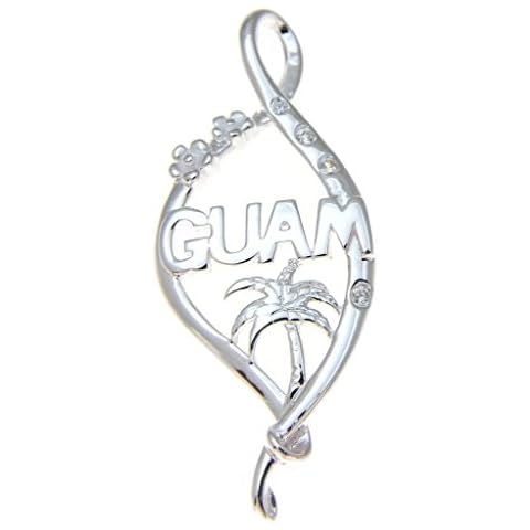 Arthur's Jewelry 925 sterling silver guam palm tree flower cz slider pendant Cover