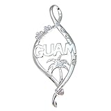 Arthur's Jewelry 925 sterling silver guam palm tree flower cz slider pendant