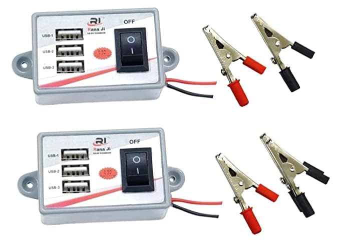 SP Electron (2 Pcs) 12v-24v 3 USB Mobile Phone Charger Auto Motorcycle Mobile Charging Application for Bike, Car, Truck, Minibus 12v etc with Battery Clip (B0CF55J93S) Amazon Price History, Amazon Price Tracker