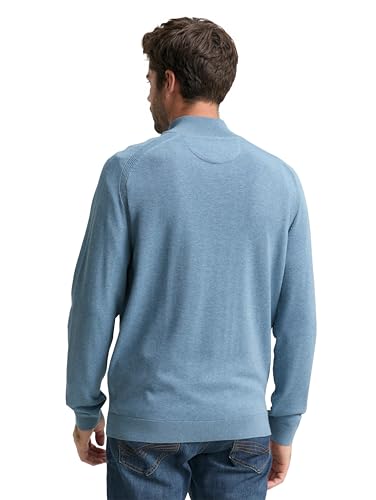 Pull-Over Tom Tailor 1047569 bleu chiné en maille douce et coupe XL confort - 2