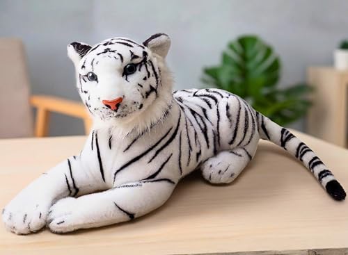 Image of Tickles Tiger Soft Stuffed Plush Animal Toy for Kids Boys & Girls Birthday Gifts (Color: White Size: 39 cm)