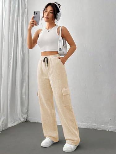 Image of KATECLO Women's Multi Flap Pocket Side Drawstring Waist Sweatpants
