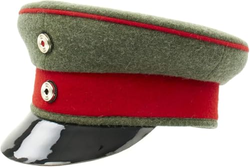 German WWI M1910 Officer Visor Cap, Green and Red, Size