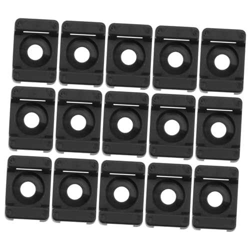 100 piezas de soportes tipo silla para bridas de cable de nylon para gestión e instalación de cables, color negro, para organizar cables debajo del escritorio o pared