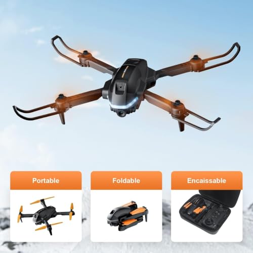 Image of HILLSTAR Foldable Remote Control Obstacle Avoidance Drone with Dual Camera HD Wide Angle Lens Optical Flow Positioning with 1800Mah Battery WiFi FPV 4-Axis Dual Camera with 7 colors Flash Light