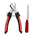 CEESC Coupe-Griffes pour Chien et Chat Pince à Ongles coupante avec Lime à Ongles - Rouge - Kit Essentiel de toilettage