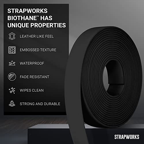 Strapworks Biothane Beta Series Coated Webbing, 1 Inch X 5 Yards, Black #TOP1
