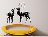 Deer Wall Decal Beautiful Reindeer Antlers Animal Wall Vinyl Decal Art Design Murals Interior Modern