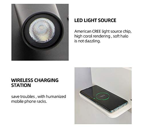 Applique lit gain de place avec chargeur induction pour smartphone